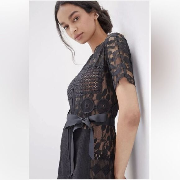 New Anthropologie Byron Lars Carissima Sheath Dress Lace Black Size 2 - Picture 3 of 15